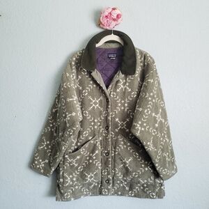 Patagonia Green Rare Vintage Synchilla Shirring Fleece Barn Jacket
